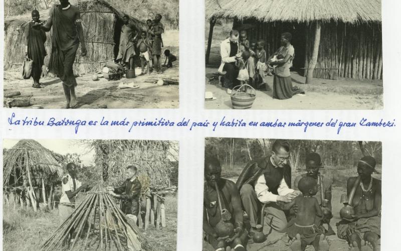 Álbum de fotos personal. Con la tribu batonga en Rodesia (finales de los años 50)