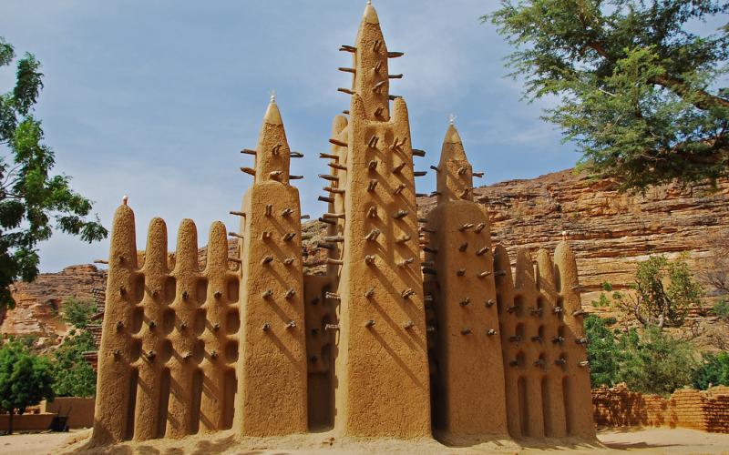 Mezquita dogón en el área de Bandiagara en 2009 (Imagen: Jean-Louis Potier/Flickr)